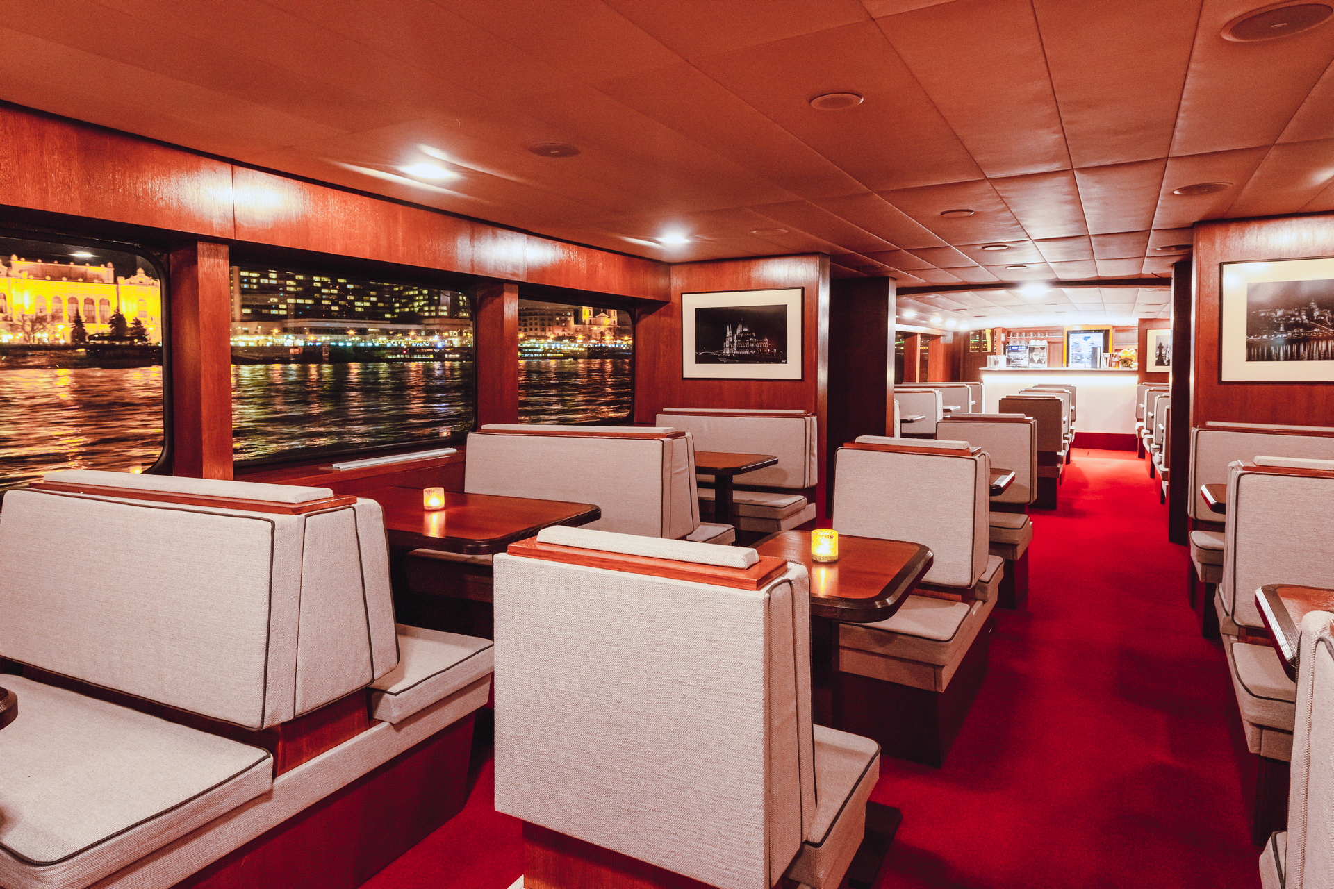 Sightseeing Boat Interior in the evening